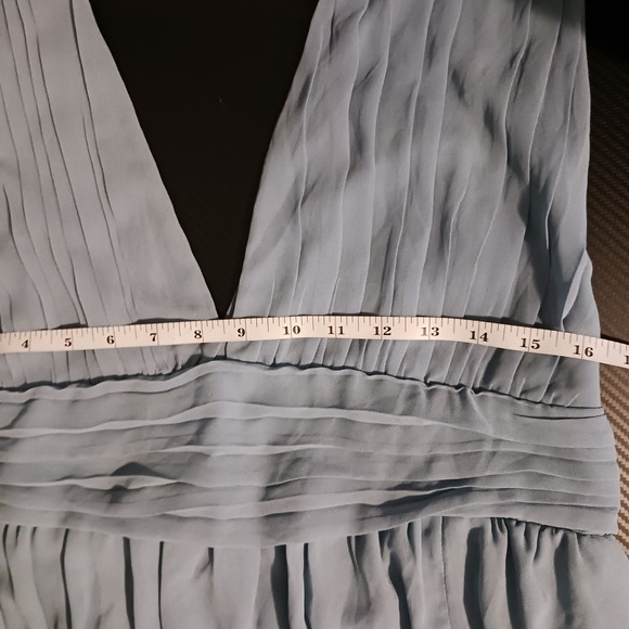 NEW Lulus Heavenly Hues Light Blue Maxi Dress XL High Slit Plunging Double V - Picture 12 of 14